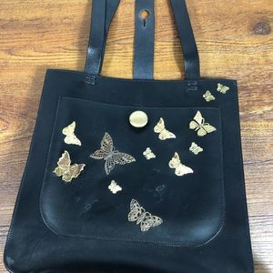 Una Alla Volta  Leather vintage butterfly purse